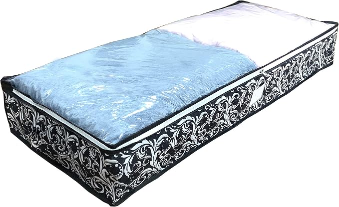 Under Bed Storage Bags, Organizer Storage Containers, 39.4 Lx11.7 Wx5.9 H Inches, Washable Strong with Transparent PVC Window
