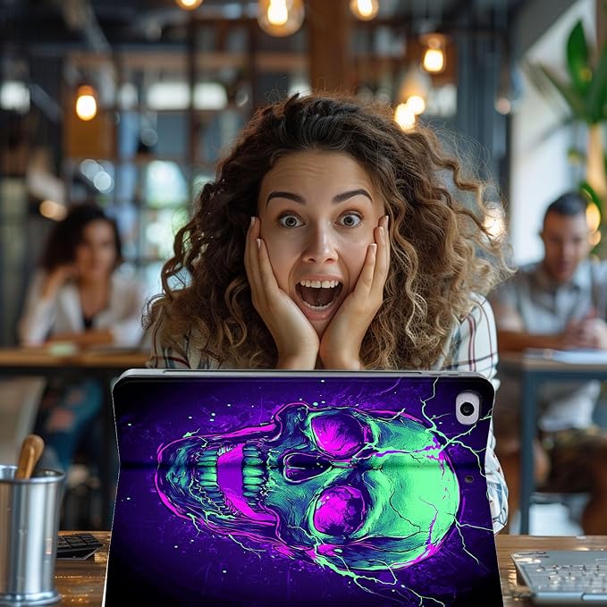 for Microsoft Surface Pro 11/10/9-13" 2024/2022 Tablet Case,Auto Wake/Sleep,Adjustable Stand Protective Cover - Skull