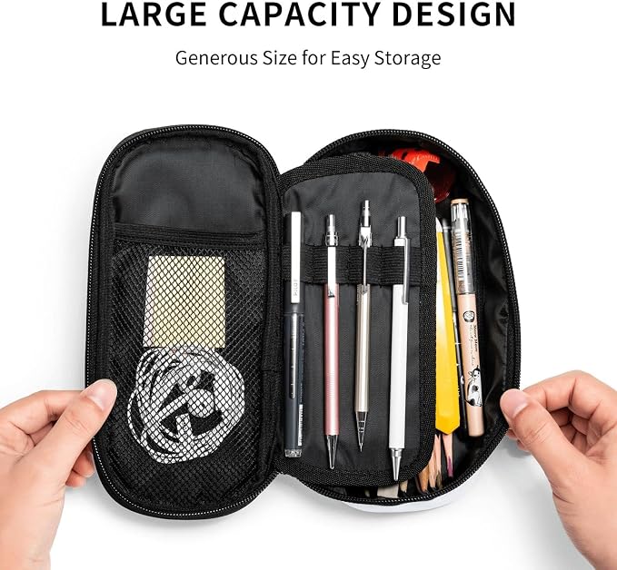 Cute Pet Pug Pencil Case Large Capacity Pencil Pouch With Zipper Portable Pen Bag Organizer Waterproof Cosmetic Makeup Bag For Women Men