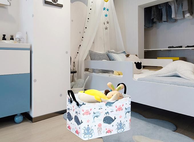 MAIZMZ Cute Storage Basket Gifts Basket Toys Organizer Waterproof Kids Hamper Nursery Bins Women Storage Cube for Home/Dorm/Kitchen/Pet/Office/Closet/Shelf/Room Decor