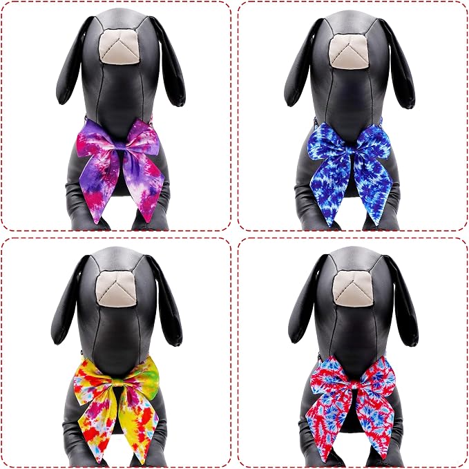 PET SHOW 10 Pack Tie Dye Sailor Dog Bowties for Large Dogs