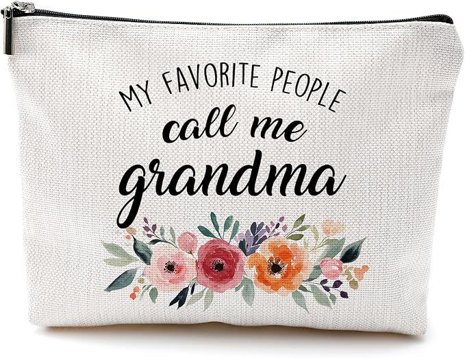 DILSJ Grandma Gifts Makeup Bag, Grandma Gifts For Christmas From Grandson Grandkids Cosmetic Bags For Women, Grandmother Gift Zipper Makeup Pouch Travel Organizer Toiletry Bag
