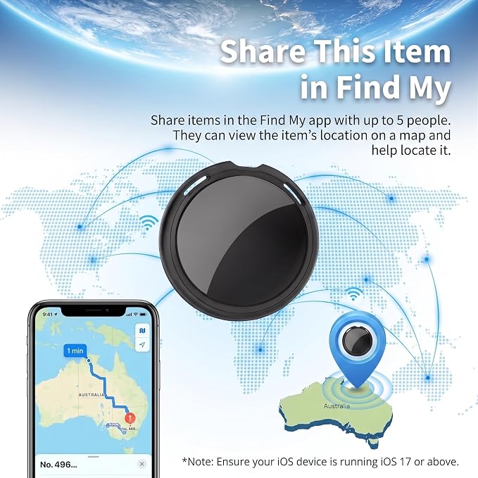 2 Pack Tracker Tags Item Finders for Apple Find My [MFi Certified] iOS Only | Waterproof Bluetooth Key Locator Replaceable Battery Worldwide Tracking Devices for Keys Wallets Bags Luggage Pets Dogs Cats