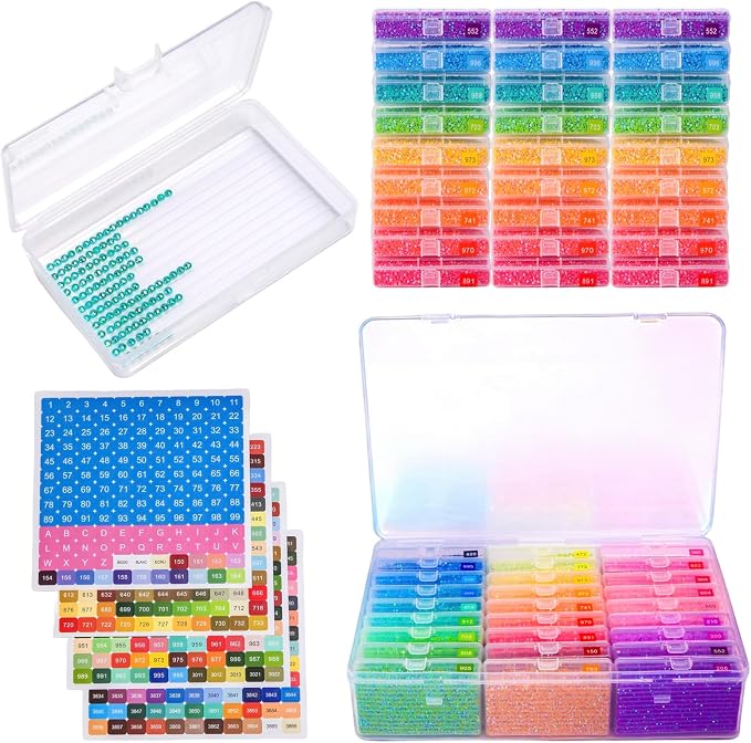 QTFOUND Diamond Art Painting Storage 1pack 27pcs Storage Trays Organizer | Diamond Painting Dotz Accessories Large 2-in-1 with Lids Storage Containers Case Box (Beads not included)