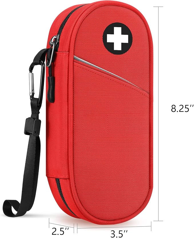 SITHON EpiPen Medical Carrying Case Insulated Medication Organizer Bag | Emergency Medical Travel Pouch Holds 2 EpiPens, Asthma Inhaler, Anti-Histamine, Auvi-Q, Allergy Medicine Essentials