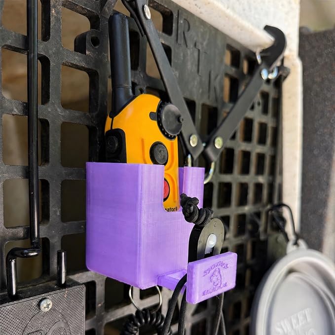 SparkDog GrabNGo E-Collar Dock, Fits Large RuffLand (Ice Purple, Standard) | Crate-Mounted Holder for E-Collar Remote & Strap, Durable K9 Accessory for Dogs, Made in USA