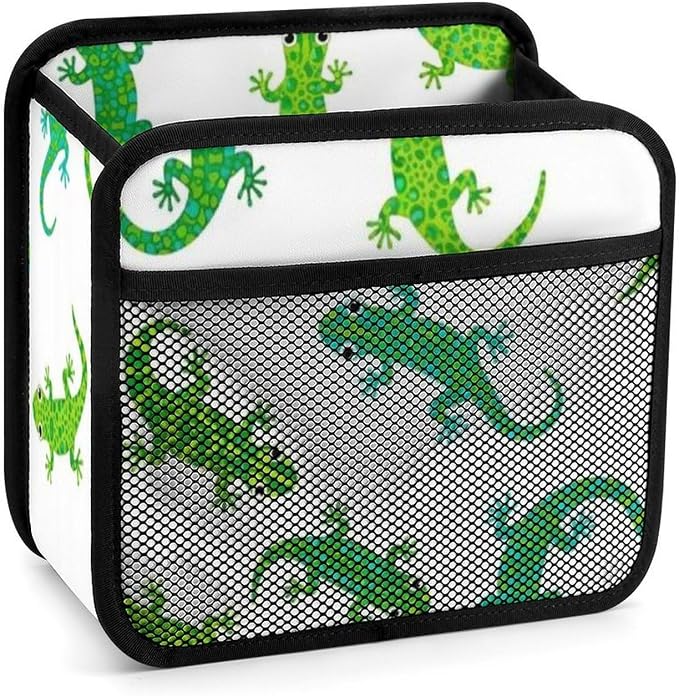 Car Seat Back Organizer Hanging Storage Bag for Backseat, Cute Animals | Lizards, Pu Leather Auto Storage Organizer with Mesh Pockets, Waterproof and Leakproof