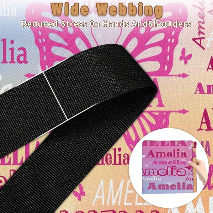 Custom Comforters Storage Basket with Lid, Personalized Name Large Organizer Bin for Pet/Children Toys, Books, Clothes, Perfect for Rooms/Playroom, Colorful Pink Butterflies