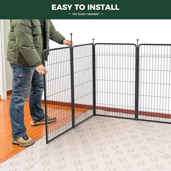 FXW Rollick Dog Playpen, Indoor, Yard & RV Camping, 45" H, 32 Panels | Easy setup, Heavy-duty, DIY layouts, for Large Dogs, Patented