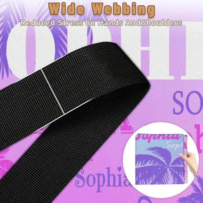 Custom Extra Large Storage Baskets with Lid, Personalized Storage Bins Basket Boxes Handles for Clothes Blanket Bedroom Closet Organizing Toys Shelves, Gradient Purple Blue with Palm Trees