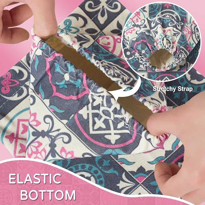 Plastic Bag Holder, Reusable Grocery Bag Holder for Plastic Bags Groceries Store, Flower Canvas Trash Plastic Bag Organizer Storage Holders for Home Kitchen Pantry Decor (Colorful Boho Style)