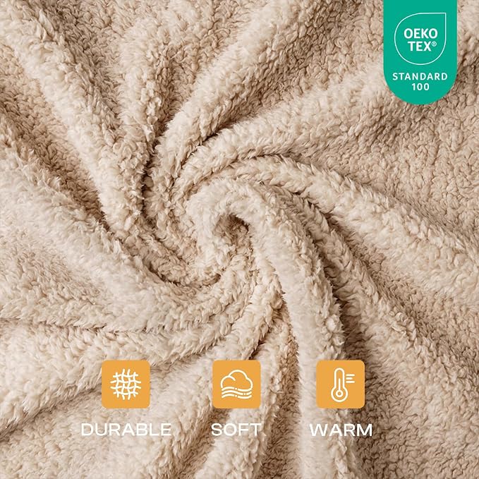 3 Pack 3 Calming Blankets Fluffy Premium Fleece Pet Blanket Soft Sherpa Throw for Dog Puppy Cat Beige Small (23" x16'')