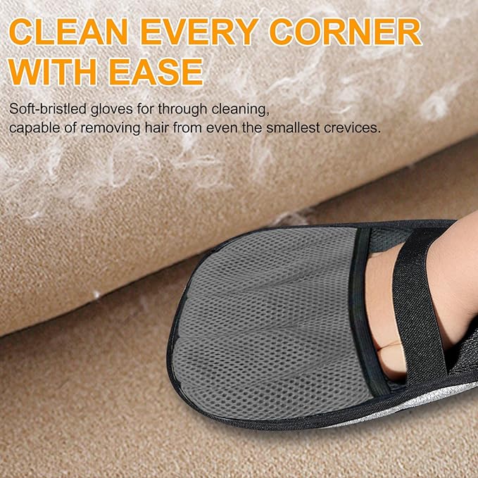 PurePath Pet Hair Removal Glove – Electrostatic Pet Hair Remover for Laundry, Couch, Carpet, Furniture & Pet Grooming – Reusable Cat Dog Hair Magic Brush Mitt – Grey (1 PCS)