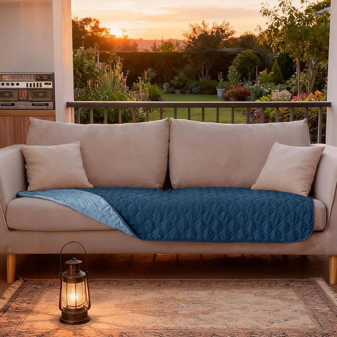 gogobunny Waterproof Blanket, Couch Covers for Dogs, Reversible Protector | 3X Stronger Leakproof, Scratch Proof Durable Furniture Protection, Stain Resistant, Washable, 30x70 Inch Dark/Light Blue