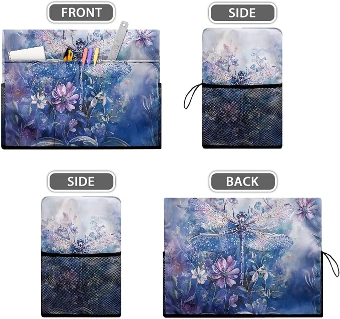 Dragonfly Sewing Machine Cover - Fits Standard Singer, Brother and Janome Machines, Protecting & Decorating Your Sewing Space (Blue)
