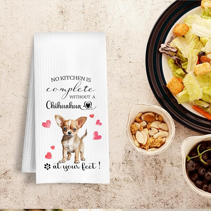 Chihuahua Gifts Kitchen Towels, Gifts for Chihuahua Lovers, Dog Lover Owner Gift for Women Men Decorative Dish Tea Hand Towels for Kitchen, 16x24 Inch