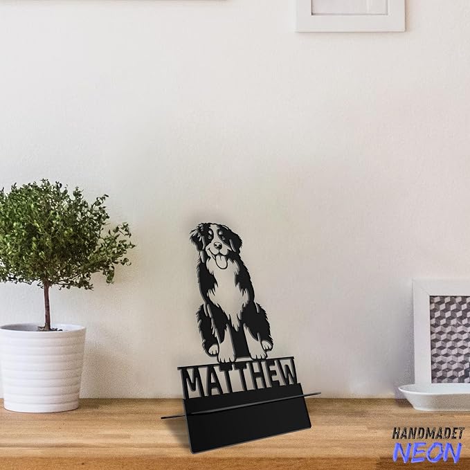 Personalized Bernese Dog Phone Holder, Custom Name Metal Desk Stand, Cute Pet Accessories Dock, Tablet, Smartphone Display Stands, Gifts for Friends, Animal Lovers, Teens, Christmas