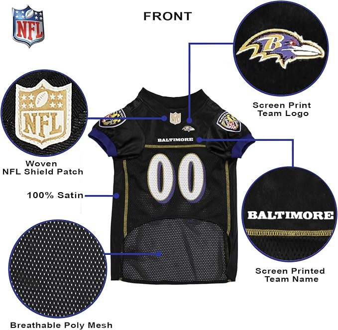 Pets First Baltimore Ravens Dog Jersey, Small, Official NFL Apparel for Dogs
