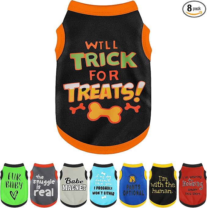 Elevate Your Pet's Seasonal Style with Playful Panache: with Adorable Beautifully Printed Dog Shirts Featuring Hilarious Printed Patterns for Airy Comfort in Summer and Fall Classic Series3 Small