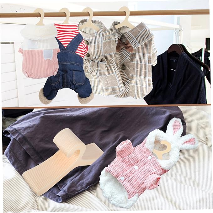 40pcs Pet Apparel Hangers for Small Pets Lightweight Dog Clothes Hanging Racks Cat Clothing Organizers Neatly Store and Dry Clothes Reduce Deformation