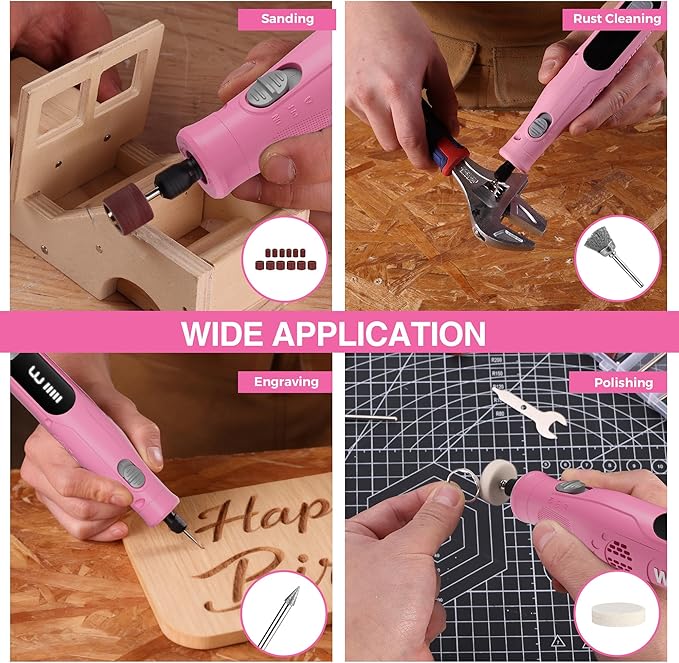 WORKPRO 3.6V Cordless Rotary Tool Kit, 70 Accessories, 6 Variable Speeds, Type-C Rechargeable, Mini Power Rotary Tool for Engraving, Sanding, Polishing and Pet Nail Grooming