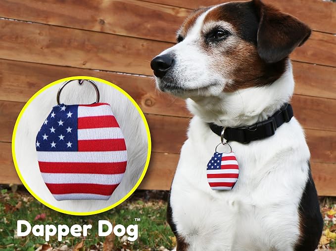 Dapper Dog - Dog Tag Silencer with Tag Ring (US Flag)