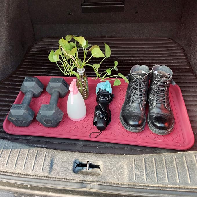 Boot Tray 2 Pack Large Multifunctional Boot Mat Washable Indoor or Outdoor Tray Mat for Shoes Boots Plants Pots Paint Tins Pet Bowls Car Storage, 30 x 15 x 1.2 Inches