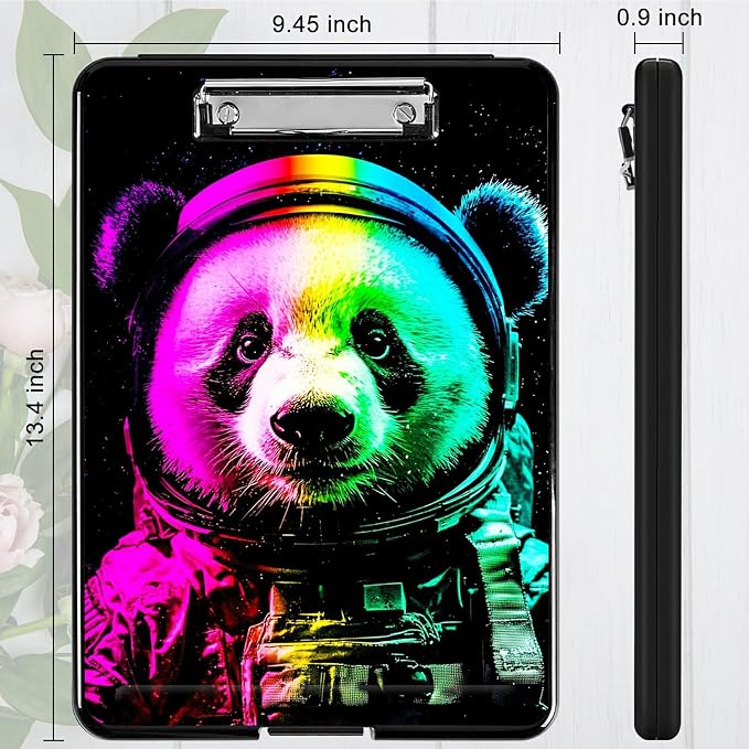 Planet Panda A4 Clipboard with Storage Pen Holder, Clipboards Organizer Nursing Clipboard Foldable File Folder Plastic Clipboard Folio Clip Board for Office Students Classroom Doctor