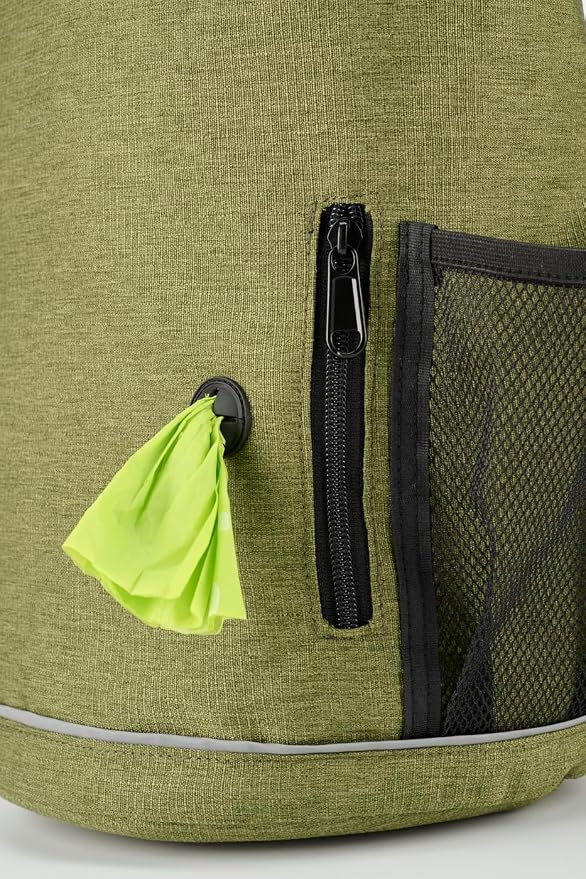 Waterproof Roll Top Pet Dog Food Travel Organizer Storage Bag Trash Bag Dispenser for Trips Outdoor Camping Free 350ml Portable Folding Bowl, 30 Cups / 10 lbs Large (Green)