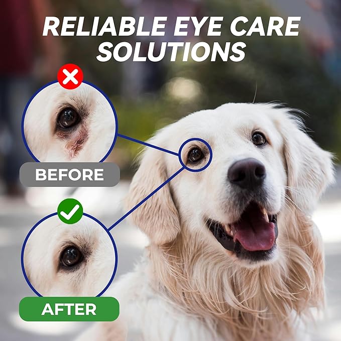 Wellix PET Dog Eye Drops for Dogs&Cats - Dog Eye Infection Treatment to Soothe Eye Allergy, Soothe Dry&Pink Eyes, Dog Tear Stain Cleaner(2X60ml)