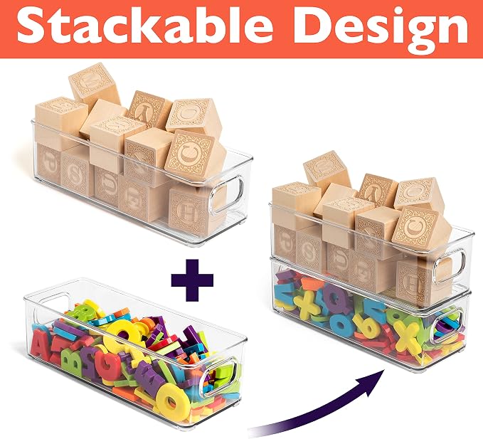 ClearSpace Plastic Pantry Organization and Food Storage Bin – Great Kitchen Organization and Kitchen Storage – Fridge Organizer Bins– 16 Pack