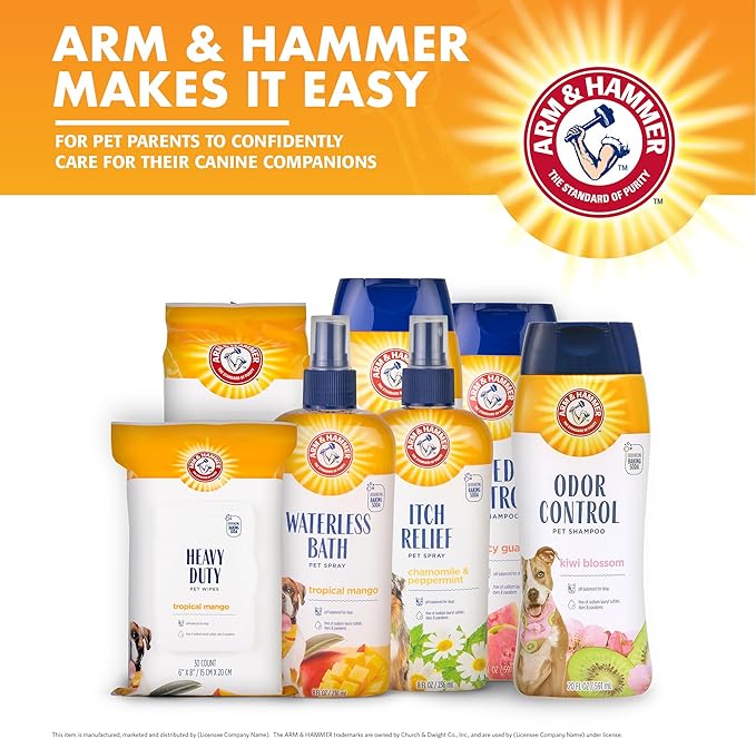 Arm & Hammer for Pets Shed Control Dog Shampoo, Juicy Guava Scent, De-Shedding, Omega-3 and Vitamin E, pH Balanced, Free of Sodium Lauryl Sulfate and Parabens, 20 Fl Oz - 6 Pack