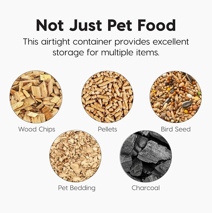 IRIS USA Dog Food Storage Container, Up to 58 lbs, Almond, Made in USA | Wheels for Mobility, Airtight Seal, BPA-Free, Best for Bird Seed, Cat food, Cat Litter, Chicken Feed, Pellets