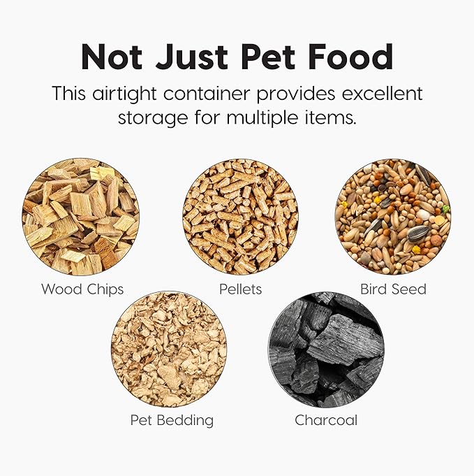 IRIS USA Dog Food Storage Container, Up to 22 lbs, Smoke, Made in USA | Wheels for Mobility, Airtight Seal, BPA-Free, Best for Cat Food, Bird Seed, Chicken Feed, Pet Toys, Treats, Pellets