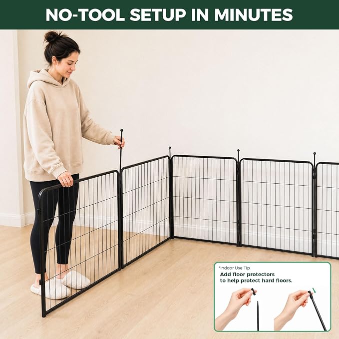 FXW Rollick Dog Playpen, Indoor, Yard & RV Camping, 32" H, 8 Panels | Easy setup, Heavy-duty, DIY layouts, for Small & Medium Dogs, Patented