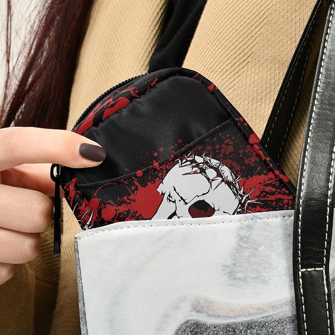 Cool Halloween Skull Pill Box 7 Day Pill Case Travel Pill Organizer Bag with Zipper Portable Weekly Case Compact Size for Vitamin Supplement Holder
