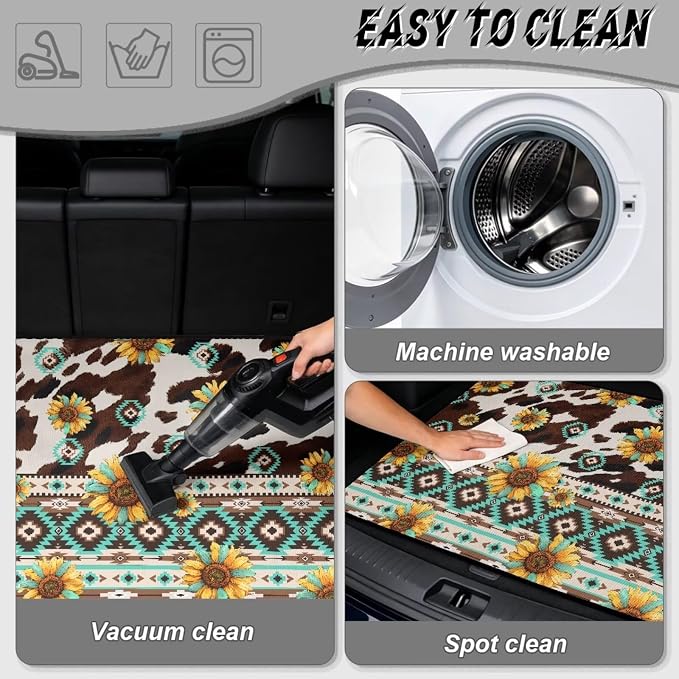 Howilath Southwest Aztec Sunflower Car Trunk Mat for SUV – All Weather Trunk Liner, Car Cargo Liner Non-Slip Cargo Mat, Universal Fit Rear Trunk Protection, Vehicle Interior Accessories