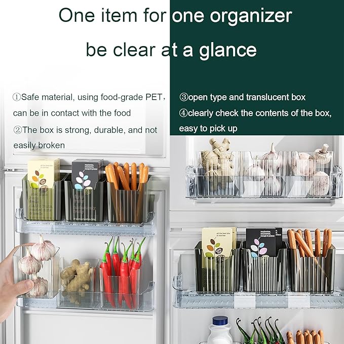 Lae Nuvole 2 Pack Adhesive Wall Storage Bins, Cabinet Door Organizer, Green | 4 Adhesive Pads, No Drill, Renter Friendly, BPA-Free PET, Stackable; for Fridge, Kitchen, Bathroom, Countertops, Pantry