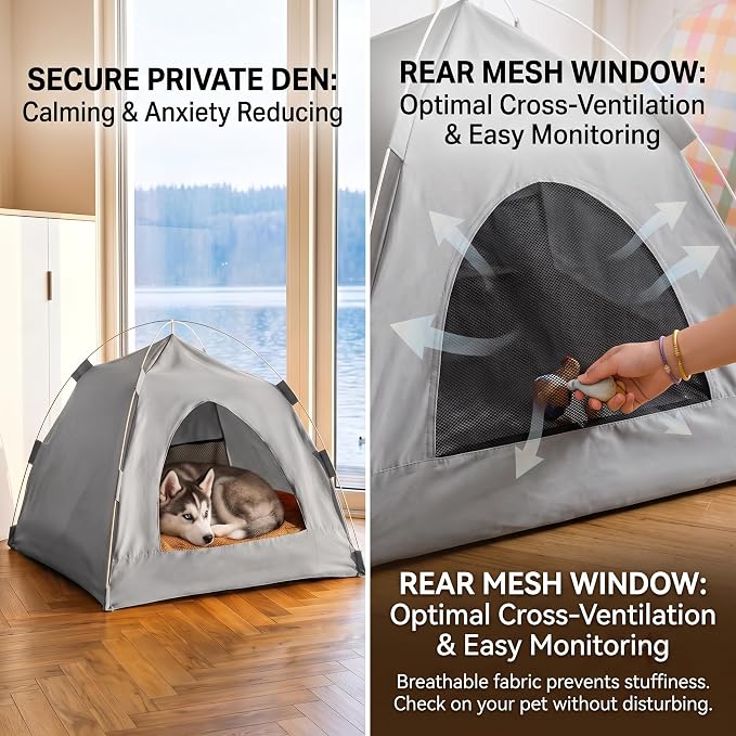 Personalized Dog Cat Pet Tent for Indoor with Name & Paw Print Multicolor (Pink)