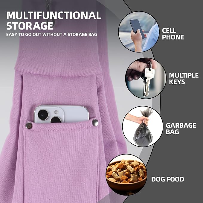 ARZQUT Dog and Cats Carrier Sling, Small Pet Carrier with Storage Pocket | Reversible Puppy Sling Carrier, Safety Buckle, Storage bag, Machine Washable for Travel, Outdoor Activitie, Hand-Free,Purple