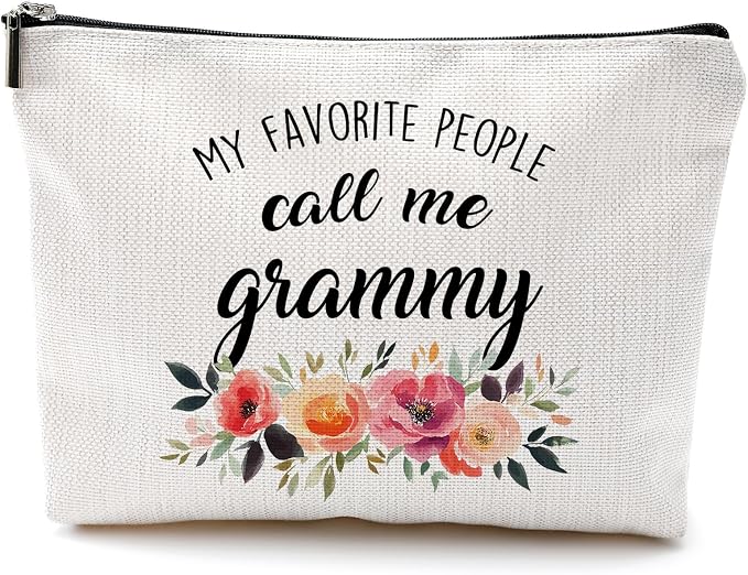 DILSJ Grammy Gifts Makeup Bag, Grammy Gifts For Christmas From Grandkids Cosmetic Bags For Women, Best Grandma Gift From Granddaughters Grandsons Zipper Makeup Pouch Travel Organizer Toiletry Bag