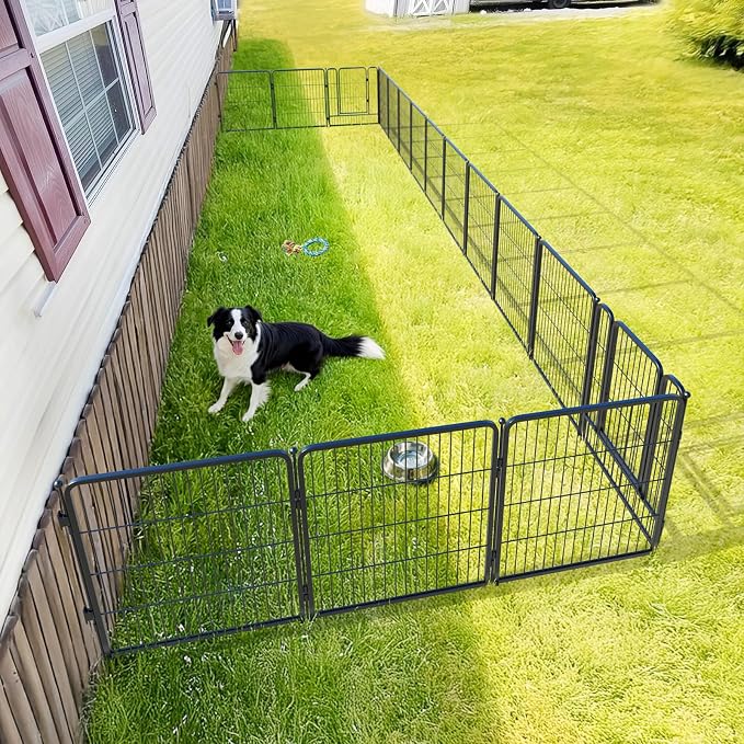 FXW Rollick Dog Playpen with Fence-to-Wall Anchors, 32" H, 16 Panels | Heavy-Duty & Easy setup Play Area, Flexible Boundaries, Indoor & Yard, For Small & Medium Dogs, Patented