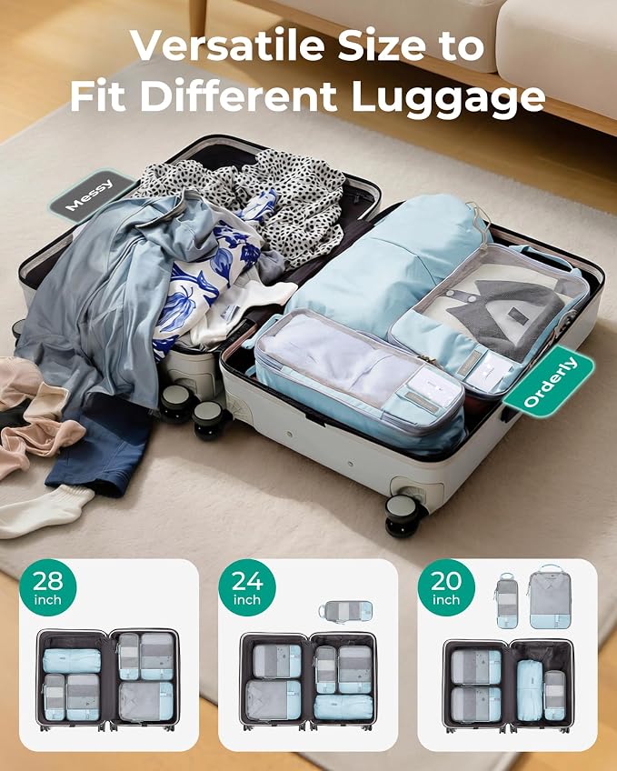 BAGSMART Compression Packing Cubes for Travel Essentials | 14 Set /6 Set /4 Set/2 Set, Lightweight, Durable