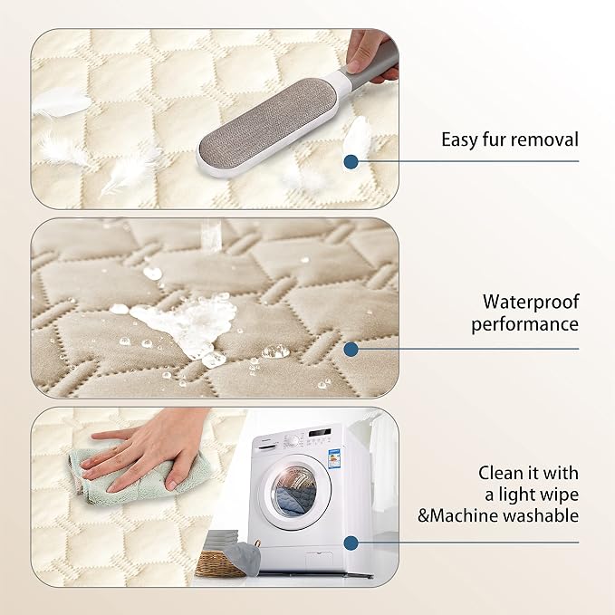 gogobunny Waterproof Blanket, Couch Covers for Dogs, Reversible Protector | 3X Stronger Leakproof, Scratch Proof Durable Furniture Protection, Stain Resistant, Washable, 30x70 Inch Dark/Light Beige
