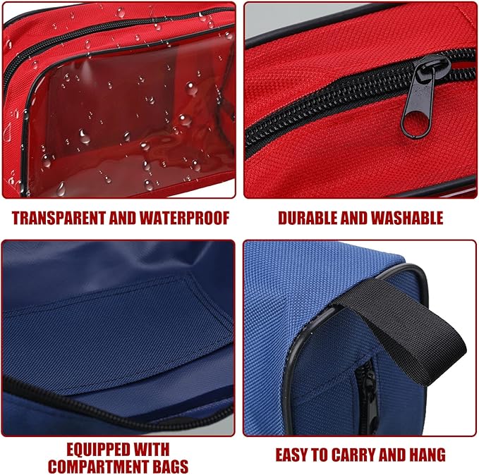 10 Pcs 5 Colors First Aid Kit Bag Empty Emergency Medical Kit Accessory Pouches Zippered Portable Travel Medicine Bag with Transparent Window for Home Outdoor Car Supplies,8.7 x 3 x 5.1 Inch