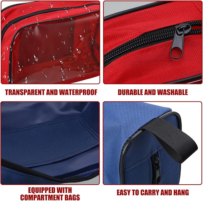 5 Pcs 5 Colors First Aid Kit Bag Empty Emergency Medical Kit Accessory Pouches Zippered Portable Travel Medicine Bag with Transparent Window for Home Outdoor Car Supplies,8.7 x 3 x 5.1 Inch