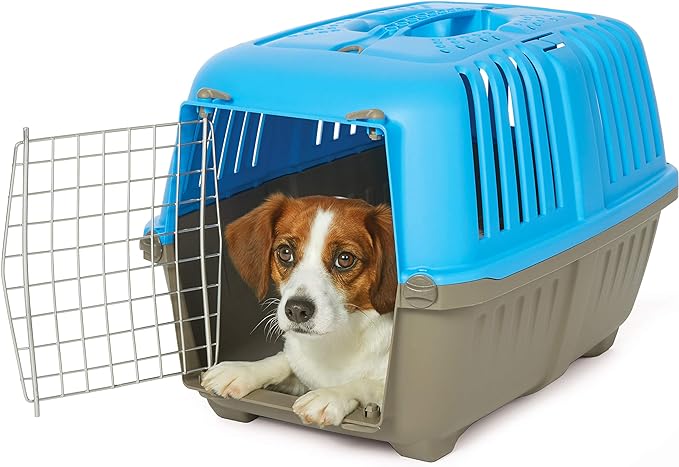 Midwest Spree Travel Carrier, 24-Inch, Hard-Sided, Red | Hard-Sided Pet Carrier, Steel Door, Ventilated Design, Locking Tabs, Easy Assembly