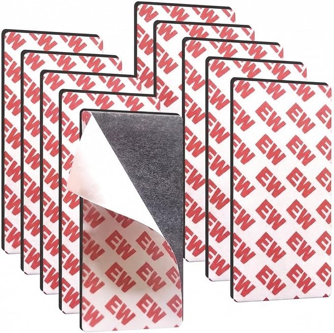 Magnetic Tape 2x4 Inch 10 Pack, Strong Adhesive Magnets for Crafts | Magnetic Strips with Strong Adhesive Backing for DIY Crafts, Fridge, Photo Display. Flexible,Easy to Cut, Peel & Stick.
