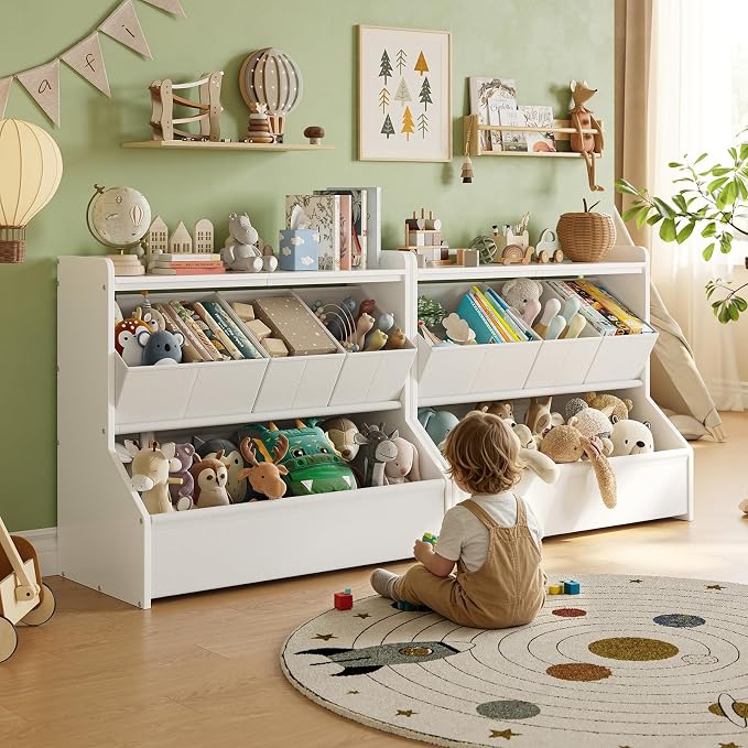 FOUCSSOMEI Kids Toy Storage Organizer for Easy Toy Cleanup and Organization | Stable child-friendly design helps create a safer everyday storage solution Patent Design