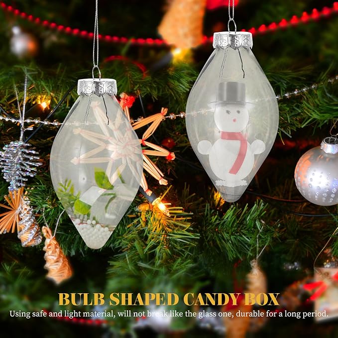 Bulb Shape 8pcs Pet Decorative Storage Candy Bottle | Creative Container, Party Favor Use, Empty Fillable Design, Holiday Table Accent, Pet Material